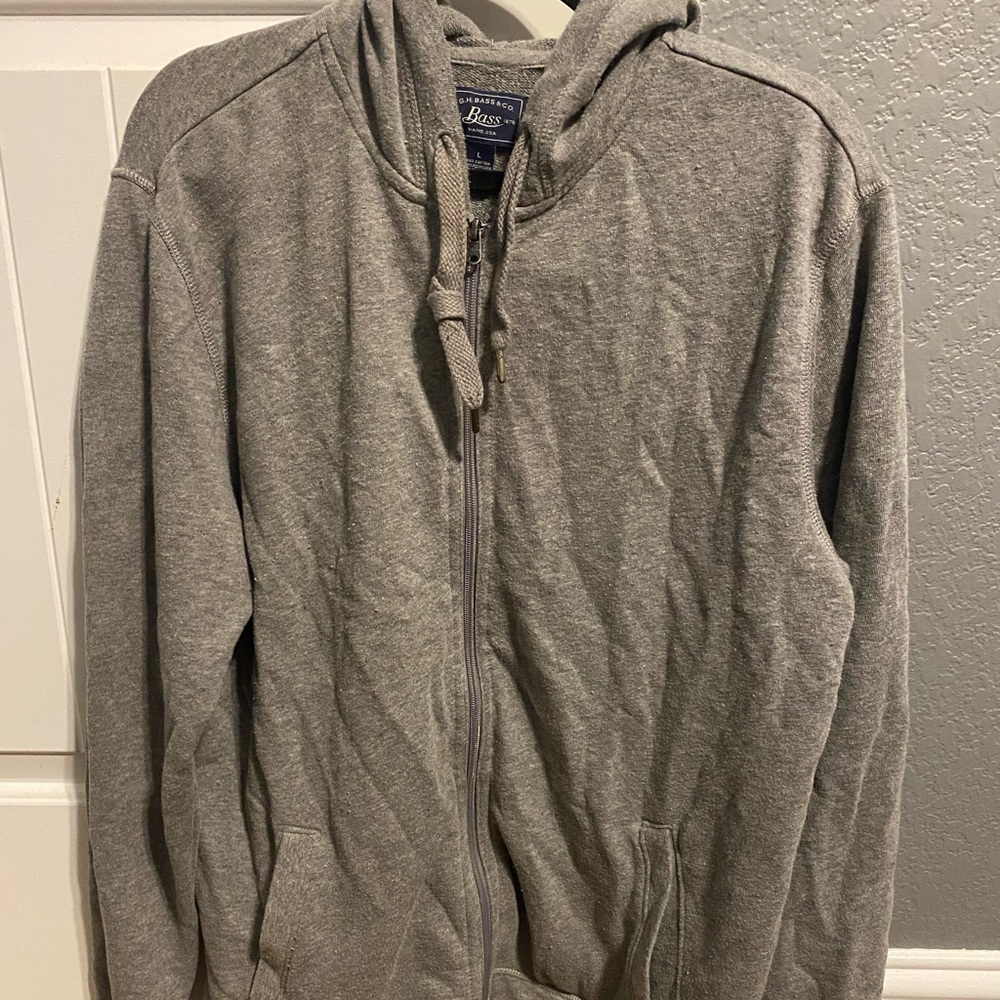 Grey zip up hoodie size large